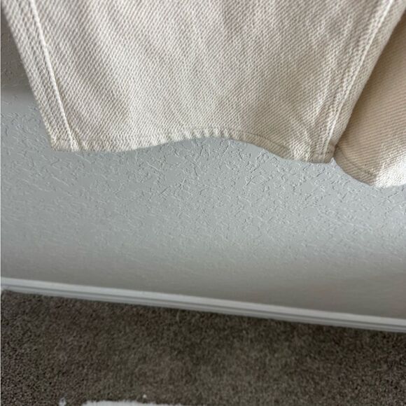 Weekday Cream Wide Leg Pants High Waisted Minimalist Size 28 - Picture 7 of 12